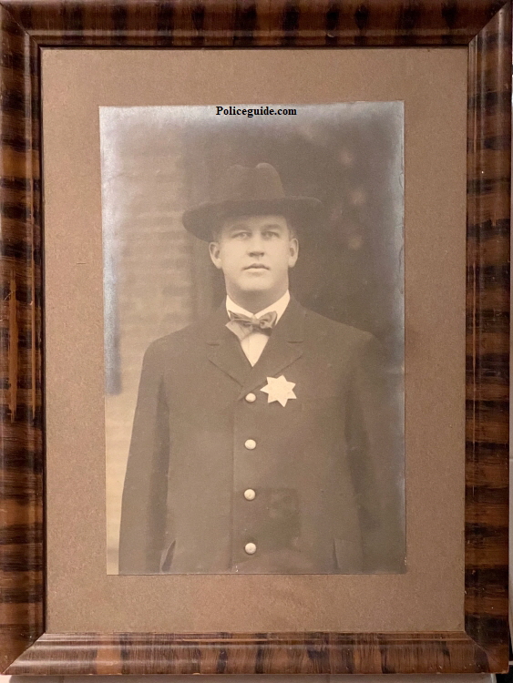 George L. Palmer was a Chico Policeman appointed in 1911.  He was born on the 8th of January 1878 in Browns Valley Yuba County, CA and died in Butte County, CA on September 7, 1913 of Typhoid.  He married Martha I. Messinger on February 1, 1903 in Chico.