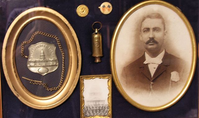 J. S. Kramer and the original 1861 DC badge with chain and keeper.