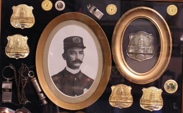 Deputy Chief Mansfield and his badges.