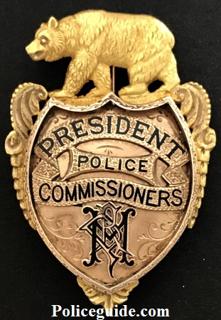 Major R. P. Hammond’s 14k & 18k gold presentation badge, President Police Commissioners.  Initials in monogram N P H.