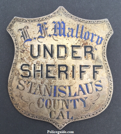 L. F. Mallory Undersheriff of Stanislaus County, CA circa 1881.