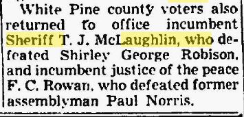 Reno Evening Gazette November 4, 1954 re elected
