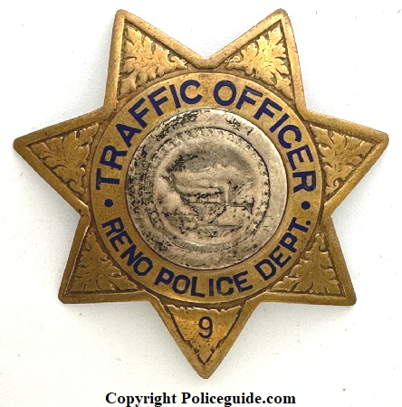 Reno Police Dept. Traffic Officer badge #9