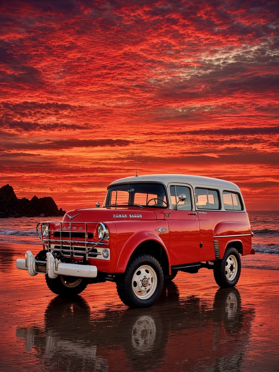 Red Sunset with 57 Town Wagon