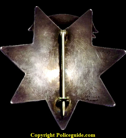 Eden Township Deputy Constable Alameda County star, made by Ed Jones Co. Oakland CAL and dated 1-24-1920.  Sterling silver, hand engraved and lettering is hard fired blue enamel. 