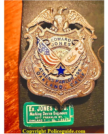 Ed Jones Hat badge Athens Parlor