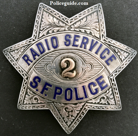 Sterling silver badge Presented to Gordon C. Osborne by A Group of His Friends Oct. 19, 1933.  Made by Irvine & Jachens S. F.  He was the Asst. Chief of the department and thus the #2 on his presentation badge.