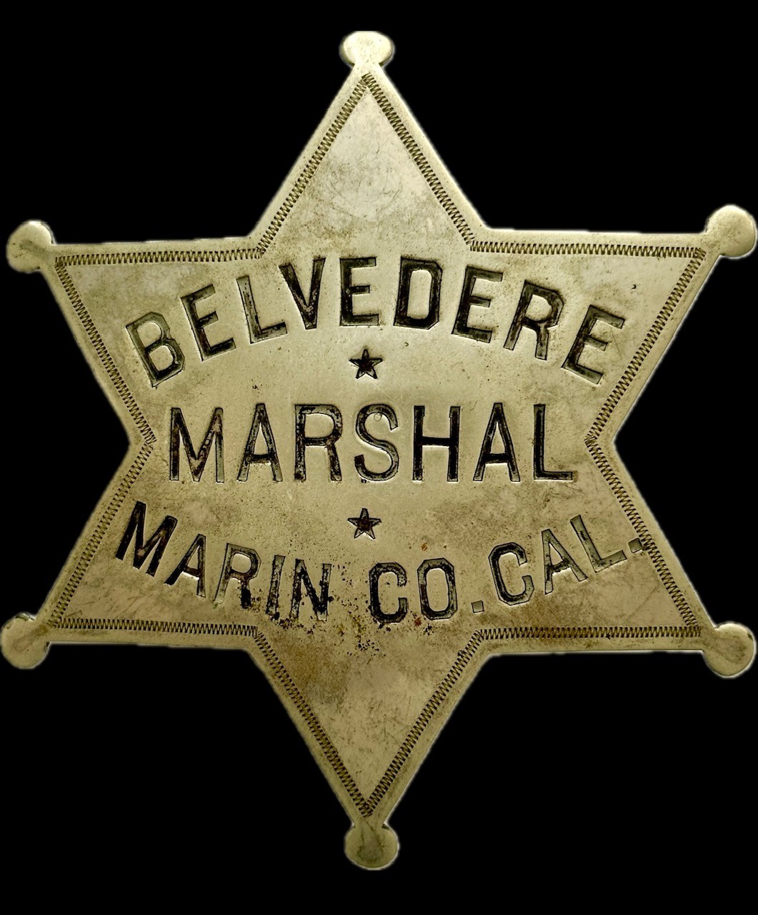 Belvedere Marshal made by L. H. Moise San Francisco.  Circa 1893.