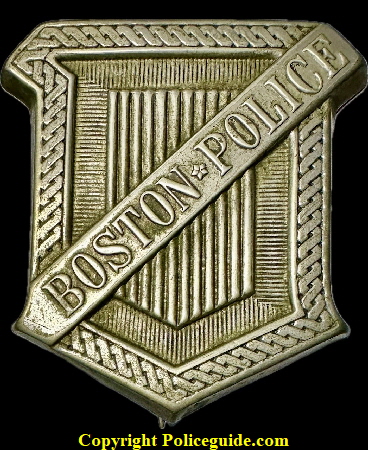 Boston Police shield, known as the Radiator. 5th issue 1879. Boston Police shield, known as the Radiator. 5th issue 1879.
