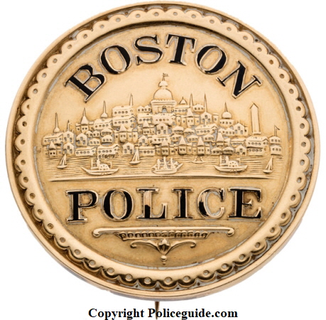 Boston Police 1870 solid gold presentation badge to Capt. Paul J. Vinal. Nov. 15, 1870. Boston Police 1870 solid gold presentation badge to Capt. Paul J. Vinal. Nov. 15, 1870.