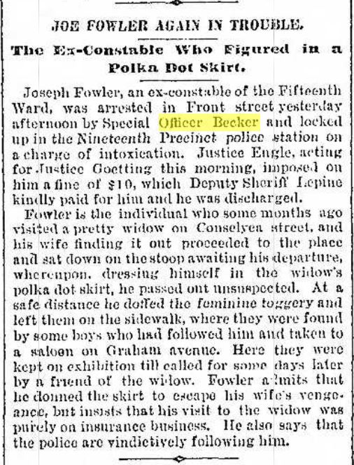 Brooklyn Daily Eagle May 23, 1889 Becker