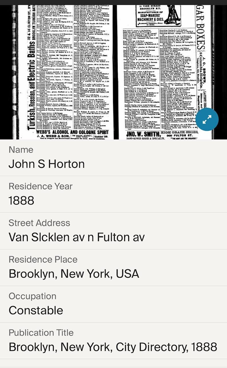 Kings Co. Constable John S. Horton 1888
