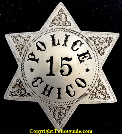 Chico Police badge #15, made by Ed Jones Co. Oakland, CAL.