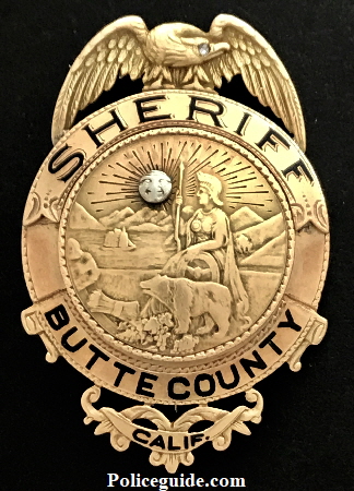 Sheriff Butte Co. Calif. 14k jeweler made and worn by Robert H. Taylor.