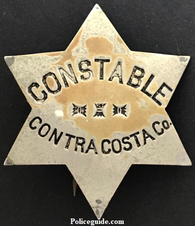 Constable Contra Costa Co.  Made by Patrick Co. S.F.  Circa 1895.