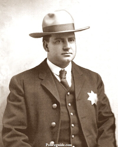Marysville, CA policeman Charles J McCoy portrait.