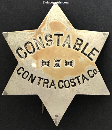 Constable Contra Costa Co.  Made by Patrick Co. S.F.   circa 1895.
