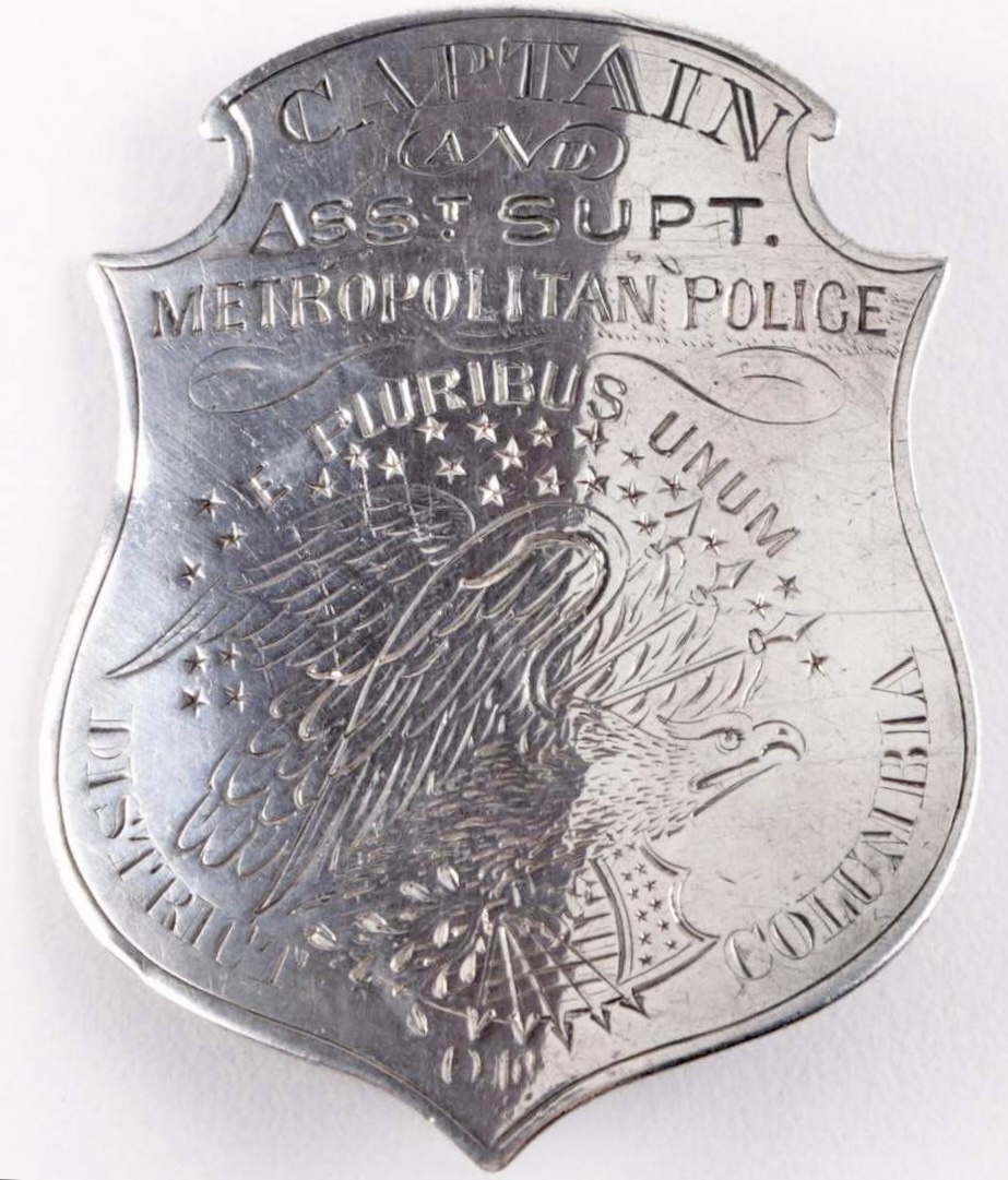 Captain and Assistant Superintendent District of Columbia police badge.   I’m looking for this badge for a friend.  If you have it and want to sell or trade please let me know.