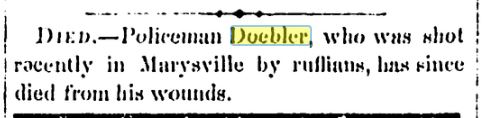 Doebler Dies Stockton Daily Evening Herald May 12 1866