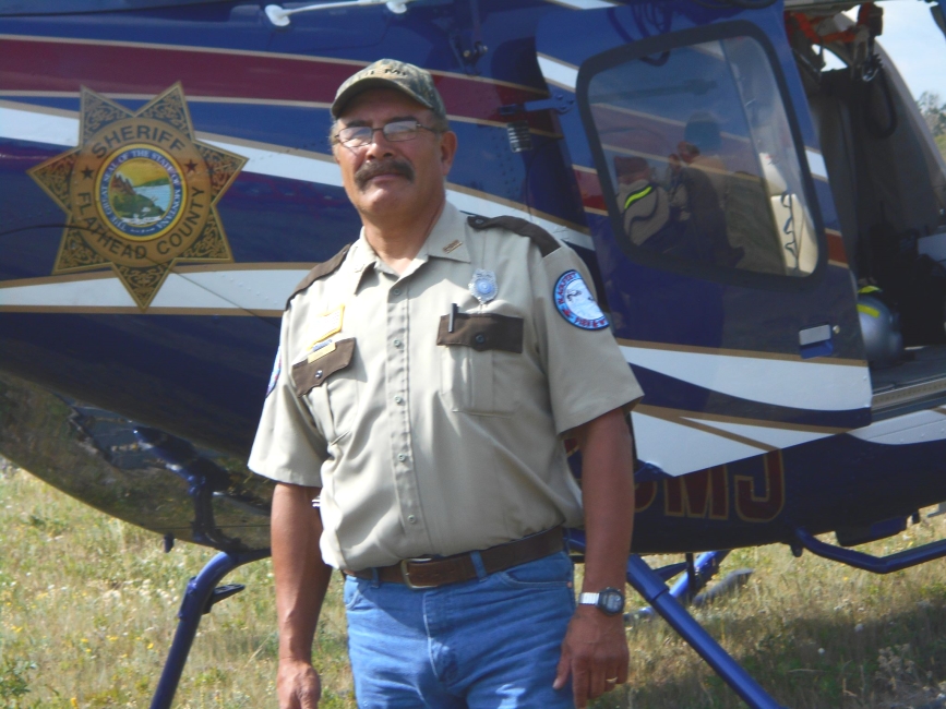 Pictured is Edwin Running Wolf while working as a Blackfeet Tribal Fish & Wildlife Officer.