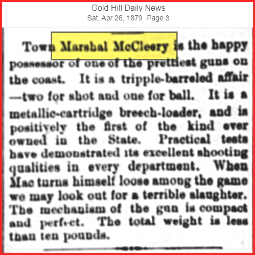 Gold Hill Daily News - Triple Barrell Gold Hill Daily News - Triple Barrell