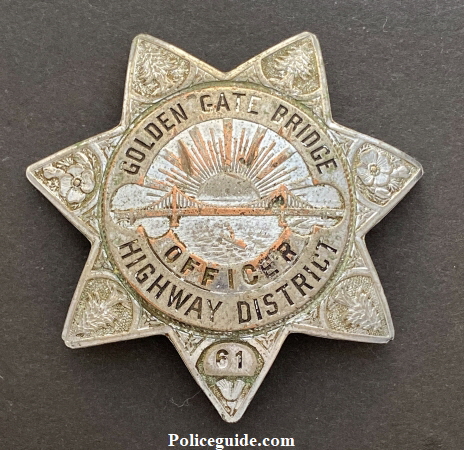Golden Gate Bridge Officer badge #61.