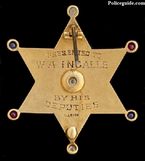 14k Ingalls Esmeralda Sheriff Badge reverse 450