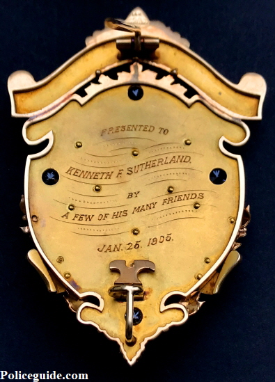 Presented to Kenneth F. Sutherland By A Few Of His Many Friends Jan. 25, 1905.