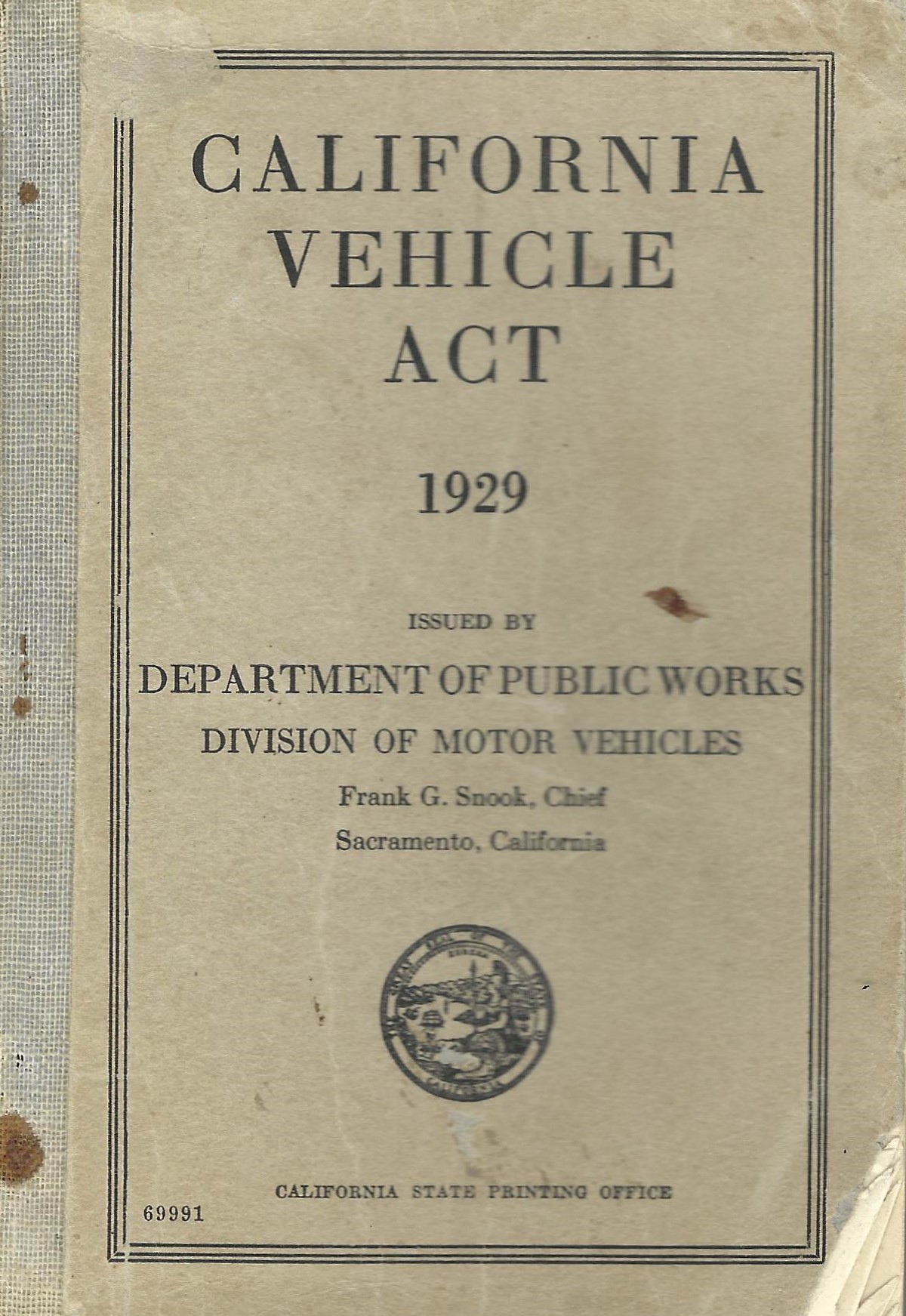 1929 Vehicle Code