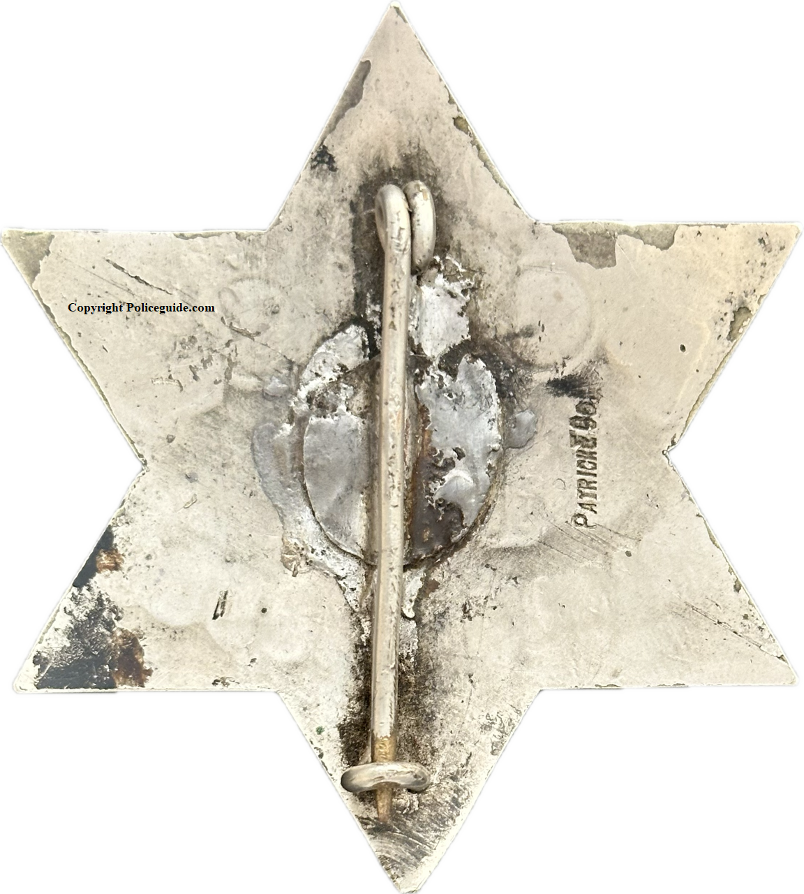 1st issue Hillsborough Police star No. 14.  Hallmarked Patrick & Co.