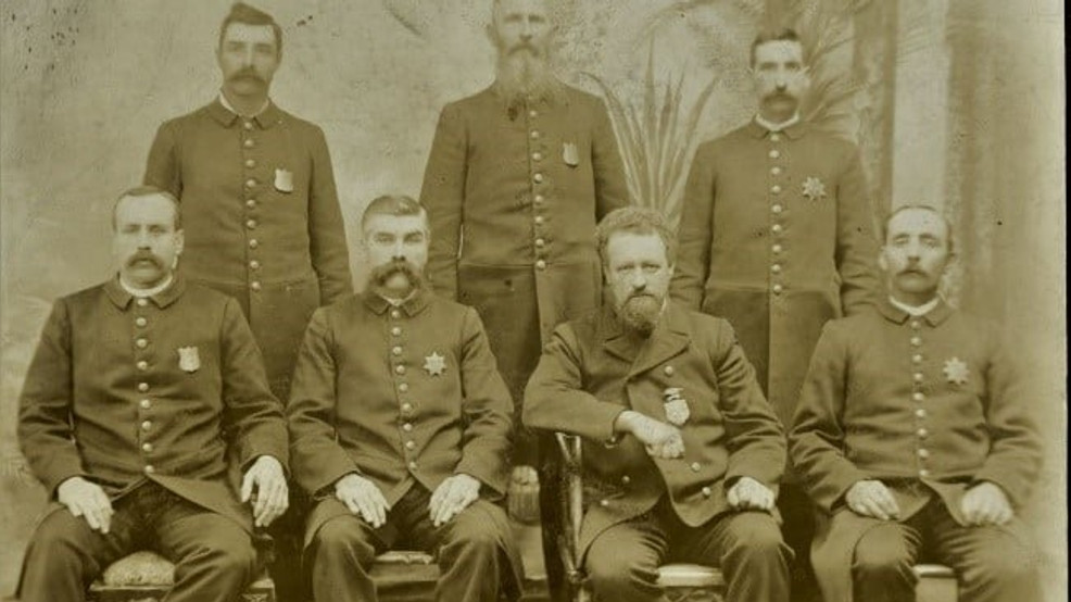 A photo of one of the first Eureka City Marshalls, N.G. Lindsey, and the Eureka Marshall's Office.