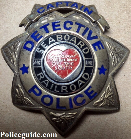 Seaboard Captain Detective Railroad police badge created by Jim Hurley.