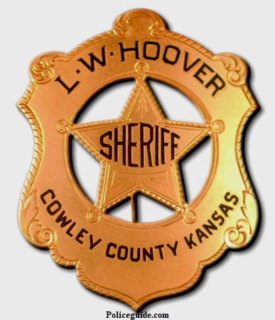 Leonard W. Hoover was Sheriff from 1912-1916.  His Sheriff badge is 14k gold.
