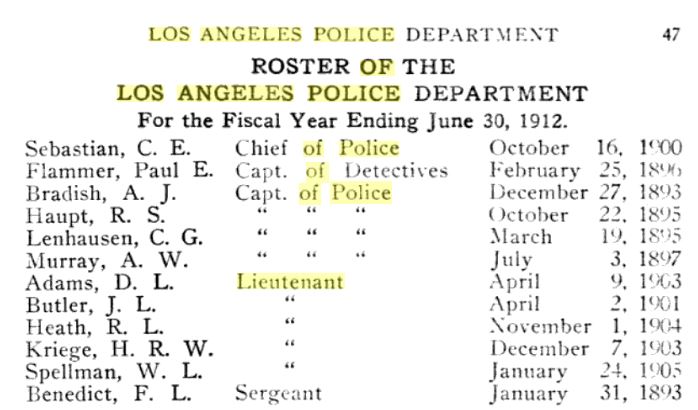 1912 Annual Report LAPD 1