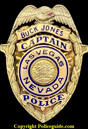 Las Vegas Captain Buck Jones 14k gold shield. Las Vegas Captain Buck Jones 14k gold shield.