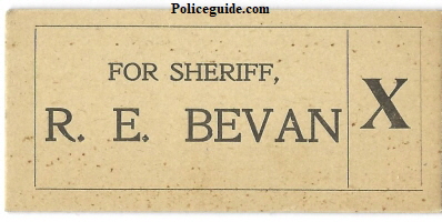 Yuba County R. E. Bevan for Sheriff 1898.
