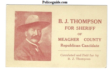 Meagher County B.J. Thompson for Sheriff.