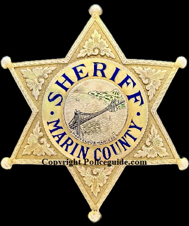 Sheriff Marin County presentation badge to Walter B. Sellmer who served as Sheriff from 1930 to1954.