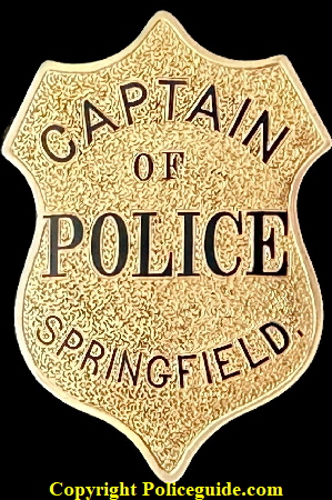 1st issue Springfield, Mass. Captain of Police badge made of 14k gold,  last worn by Captain John J. O’Malley who was appointed to the force on January 26, 1874. 