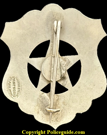 Denton MT Police Chief shield made by Northwestern Stamp Works, St. Paul, MINN.