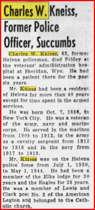 The Independent Record July 22, 1950 Kneiss Obit The Independent Record July 22, 1950 Kneiss Obit