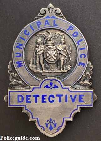 NYPD Municipal Detective badge made of sterling silver.