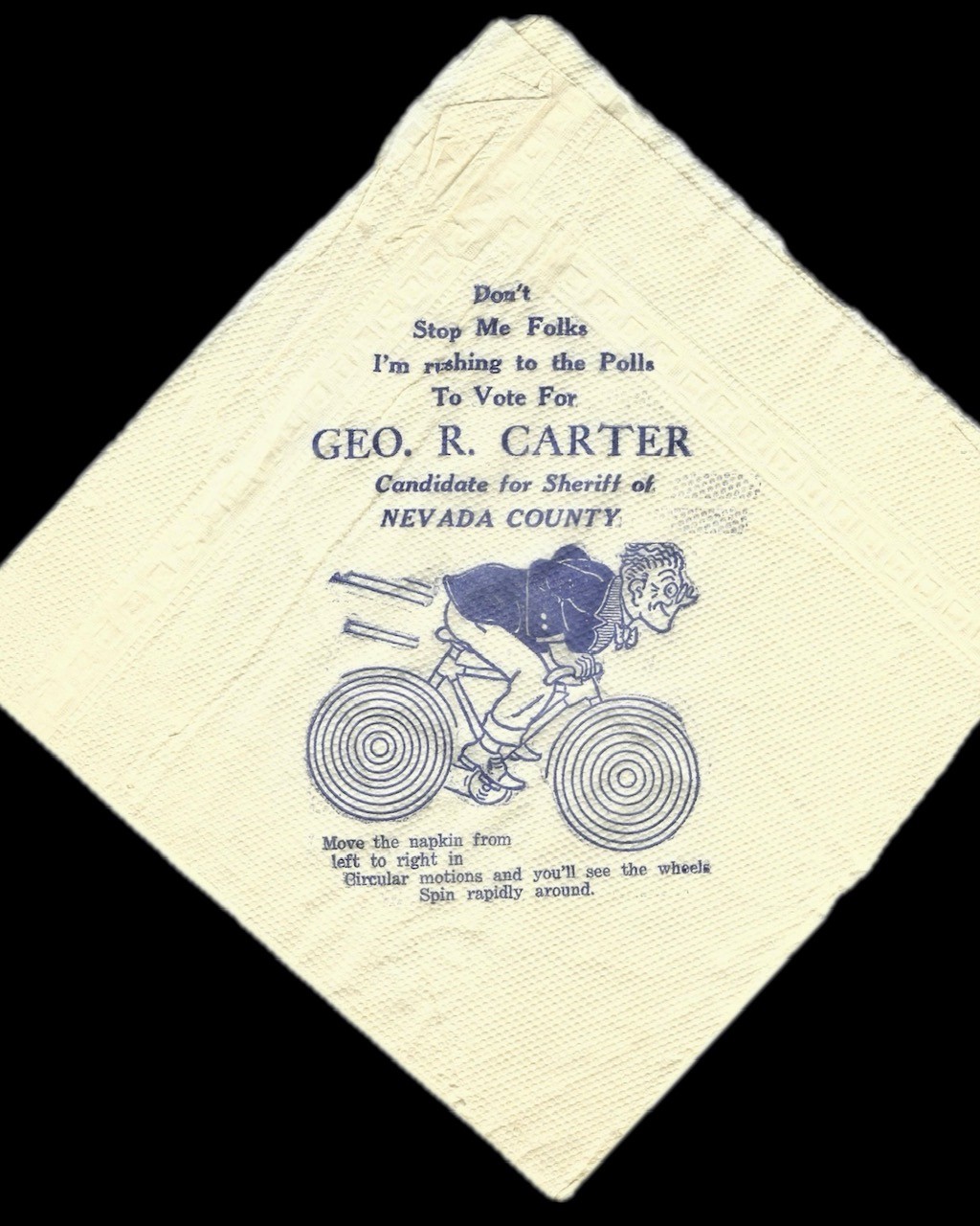 Geo. R. Carter election napkin2