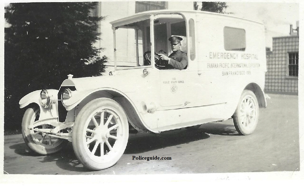 Bert Lundy driving.  On the drivers door is printed “U.S. Public Health Service” with a logo below it.  On the side of the truck is printed 