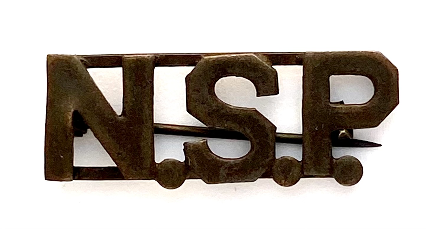 Collar Brass for Nevada State Police, circa 1908.