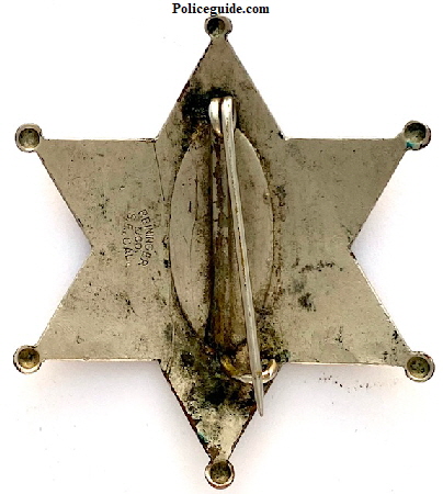 State Detective badge made by Reininger & Co. S. F. Cal.