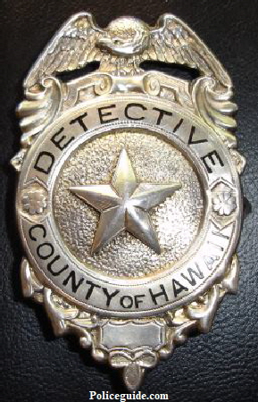 Detective County of Hawaii, reverse is stamped STERLING.