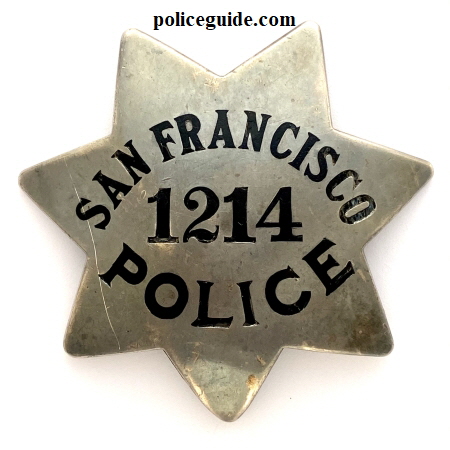 SFPD 1214 Tainter badge 450