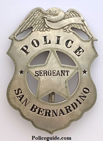 San Bernardino Sergeant badge Nickel 