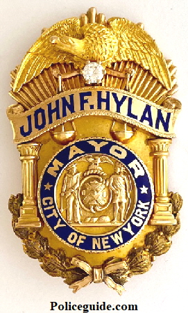 John F. Hylan Mayor badge